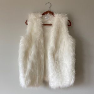White Faux Fur Vest